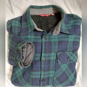 Saks Fifth Ave Green Plaid Shacket Long Sleeve Shirt